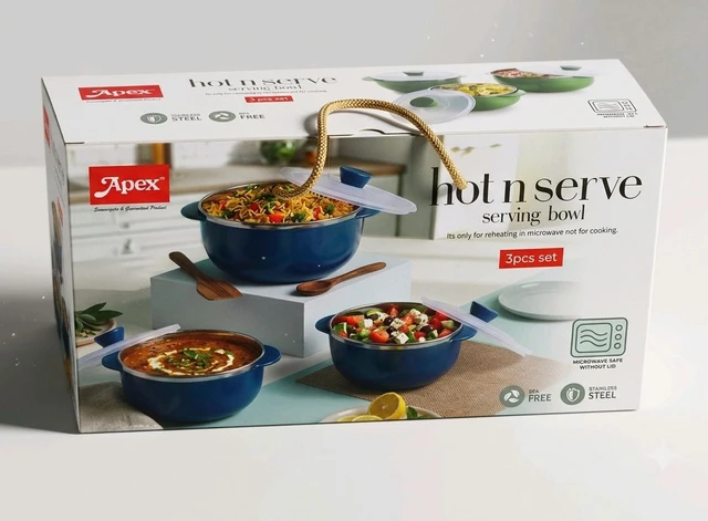 Apex Hot N Serve Bowl 3 Pc Set 