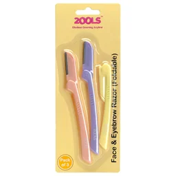 2ools Foldable & Reusable Face & Eyebrow Razor for Women (Pack of 3) | Painless Instant Hair Removal at Home | For Upper Lips, Eyebrows, Forehead & Sideburns