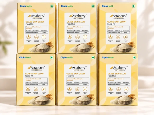 Astaberry Professional Glass Skin Glow Facial Kit Pack of 6 | Fermented Rice Extract & Allantoin | 6-Step Facial Kit | Hydrates & Brightens Skin