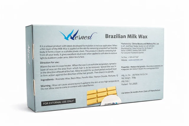 Wernest Brazilian Milk Wax 500gm | Hair & Tan Removal Cream for Women & Men | Smooth Skin Waxing | Gentle Formula for All Skin Types