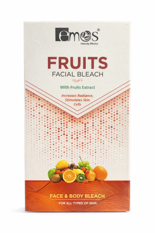 Emos Fruit Bleach Cream Salon Pack 1000g Extracg with Fruit Formula for Instant Glow | Face & Body Bleach for Men & Women | Brightening & Even Skin Tone