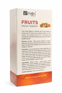 Emos Fruit Bleach Cream Salon Pack 1000g Extracg with Fruit Formula for Instant Glow | Face & Body Bleach for Men & Women | Brightening & Even Skin Tone