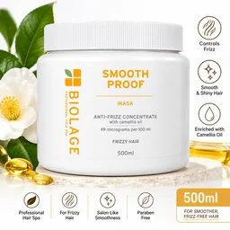 Biolage Smooth Proof Smoothing Masque 500g | Hair Mask for Frizzy & Unmanageable Hair | Anti-Frizz Treatment | Smooth & Soft Hair (Additional ₹99 charged due to excess shipment weight)
