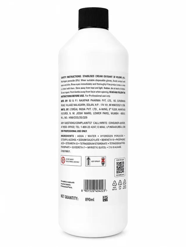 Loreal Professionnel Oxydant Creme 30 Vol 9% Developer ( 890 ml) | High-Performance Cream |Peroxide for Hair Lightening| Intense Color & Gray Coverage | (Note:By Including Additional Weight charge of Product is 99/-)