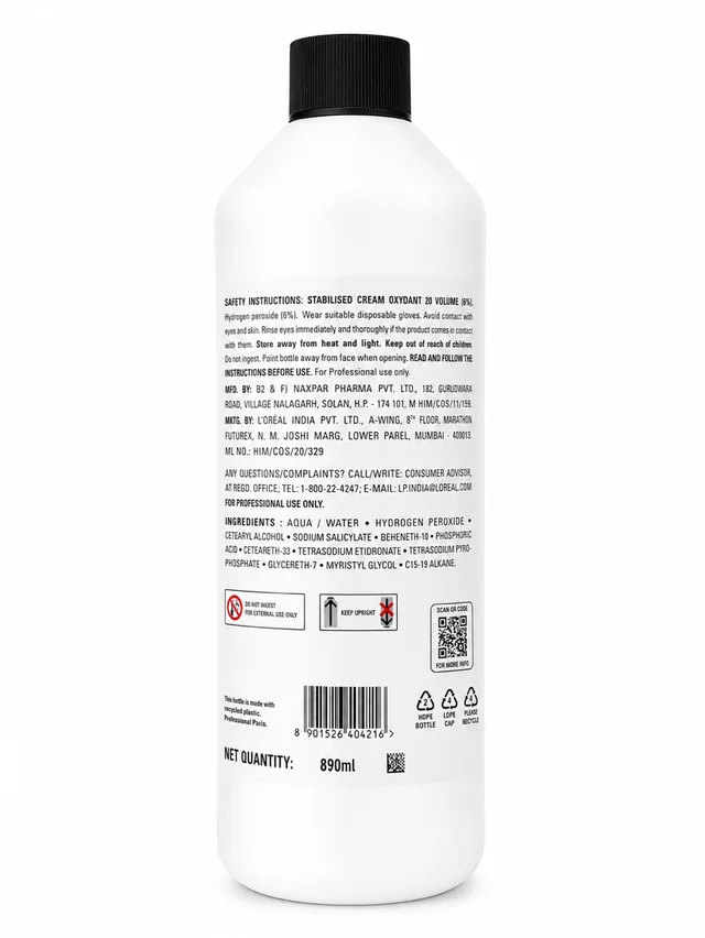 Loreal Professionnel Loreal Developer 20 Vol 6% Oxydant Creme (890 ml) Achieve Perfect Hair Color Results with Superior Gray Coverage | Even Application, and Long-Lasting Shine |