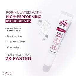 Alite Anti-Acne Spot Corrector Gel 15g | Reduces Active Acne & Pimples | Clears Pores & Acne Scars | Controls Oil & Redness | Day & Night Gel for Men & Women