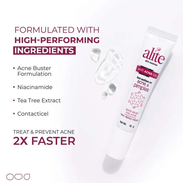 Alite Anti-Acne Spot Corrector Gel 15g | Reduces Active Acne & Pimples | Clears Pores & Acne Scars | Controls Oil & Redness | Day & Night Gel for Men & Women