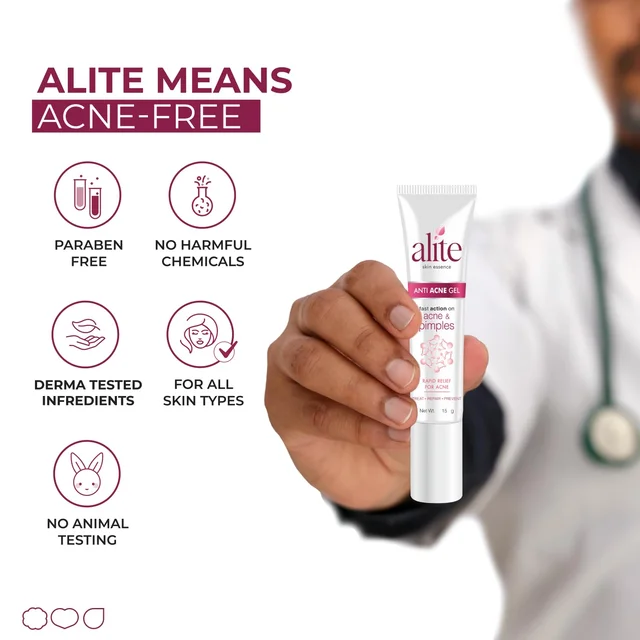 Alite Anti-Acne Spot Corrector Gel 15g | Reduces Active Acne & Pimples | Clears Pores & Acne Scars | Controls Oil & Redness | Day & Night Gel for Men & Women