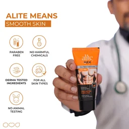Alite Hair Removal Cream for Men 60g | Instant & Painless Hair Removal | De-Tan & Moisturizing Formula | Safe, Gentle & Fast Acting Grooming Cream