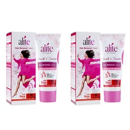 Alite Hair Removal Cream for Women - Combo Pack (2 x 60g) with Rose Water | Advanced 5-Minute Formula for Gentle & Pain-Free Hair Removal | Mild & Effective Hair Remover Cream"