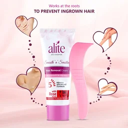 Alite Hair Removal Cream for Women - Combo Pack (2 x 60g) with Rose Water | Advanced 5-Minute Formula for Gentle & Pain-Free Hair Removal | Mild & Effective Hair Remover Cream"