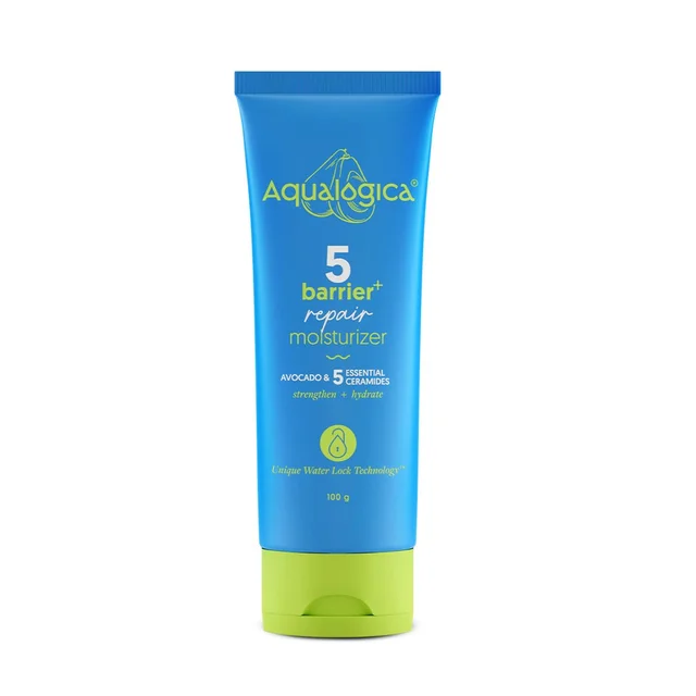 Aqualogica 5 Barrier+ Repair Moisturizer 100g | With Avocado & 5 Essential Ceramides | Repairs, Strengthens & Hydrates Skin Barrier | Non-Sticky | For All Skin Types
