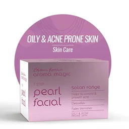 Aroma Magic Pearl Facial Kit Salon Range, (7 Step) | For Oily & Acne Prone Skin | Salon Range | Radiance-Enhancing | Anti-Aging Skincare | 240g