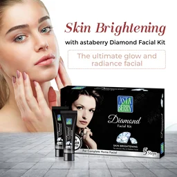 Asta Berry Diamond Facial Kit, 5-Step Skincare Routine |Radiant, Youthful Skin with Heera Bhasm, Jojoba Oil, Bearberry Extracts, & Carrot Oil