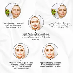 Asta Berry Diamond Facial Kit, 5-Step Skincare Routine |Radiant, Youthful Skin with Heera Bhasm, Jojoba Oil, Bearberry Extracts, & Carrot Oil