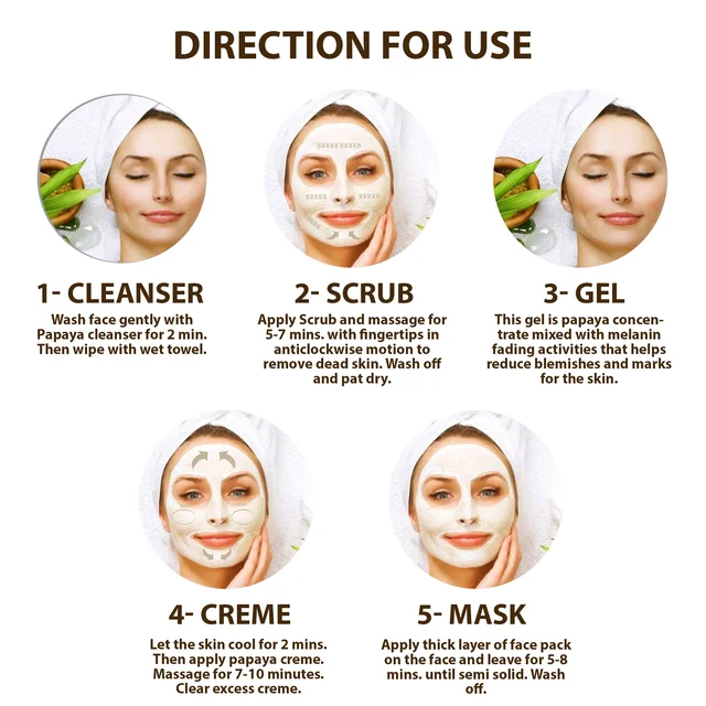 Asta Berry Papaya Kit 5-Step Facial | Exfoliate, Brighten, & Hydrate|Papaya Extract, Aloe Vera & Natural Oils|Smooth, Glowing Skin at Home | Suitable for All Skin Types.