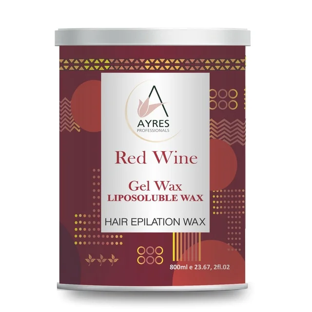 Ayress Ayres Liposoluble Red Wine Gel Wax Crystal Clear 800ml | Non-Sticky | Skin Rejuvenation & Tan Removal | Hydrates & Soothes | For Men & Women | All Skin Types