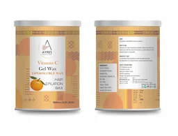 Ayress Ayres Liposoluble Vitamin C Gel Wax Crystal Clear 800ml | Hair Epilation Wax | Non-Sticky & Smooth Hair Removal | Easy to Use, Gentle on Skin | Long-Lasting Silky Finish