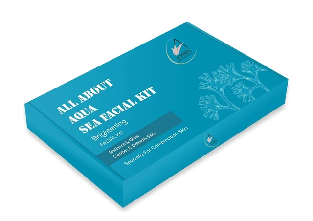 Ayress Ayres Professional All About Aqua Sea Monodose Brightening Facial Kit | Radiance & Glow | Clarifies & Detoxifies Skin | Deep Hydration | Firms & Revitalizes