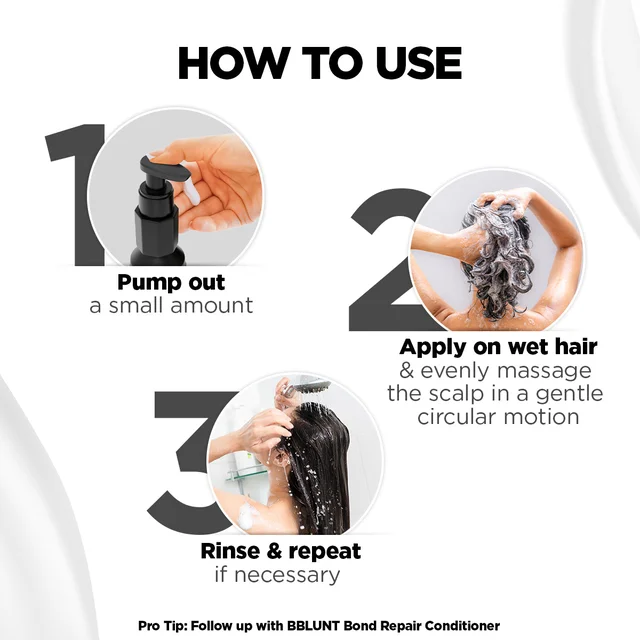 Bblunt BBLUNT Bond Repair Shampoo 300ml for unisex with MaliPeptide BondTech Repairs Hair Damage by 89% in 1 Use* | Strengthens & Restores Hair Bonds | SLS & Paraben Free