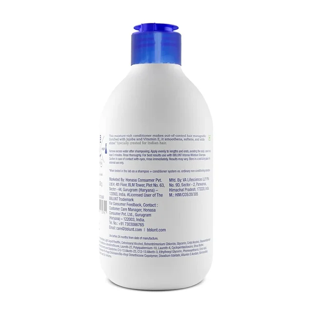 Bblunt BBLUNT Intense Moisture Conditioner 250g with Vitamin E & Jojoba for Unisex| Deep Hydration for Dry & Frizzy Hair | Softens, Smoothens & Adds Shine | Salon Tested