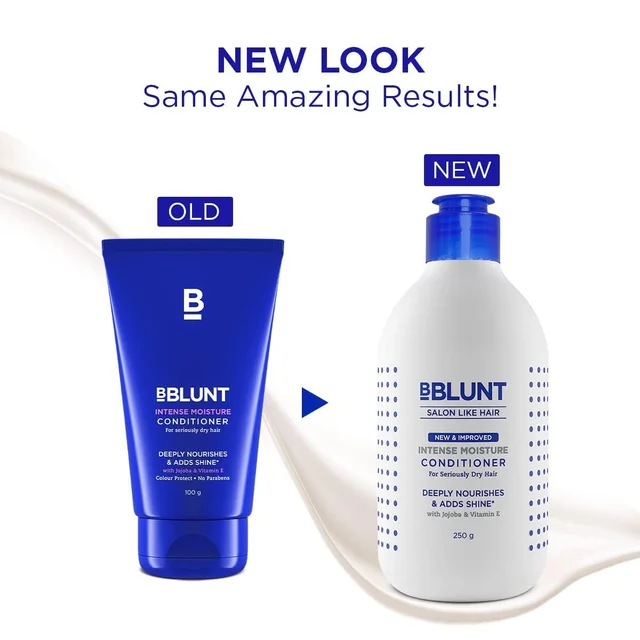 Bblunt Intese Moisture Conditioner, 250gm | Deeply Nourishes & Adds Shine with jojoba & Vitamine E | Reduces Hair Fall by 93% | Sulfate & Paraben-Free