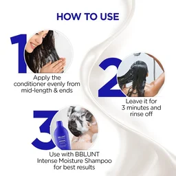 Bblunt Intese Moisture Conditioner, 250gm | Deeply Nourishes & Adds Shine with jojoba & Vitamine E | Reduces Hair Fall by 93% | Sulfate & Paraben-Free