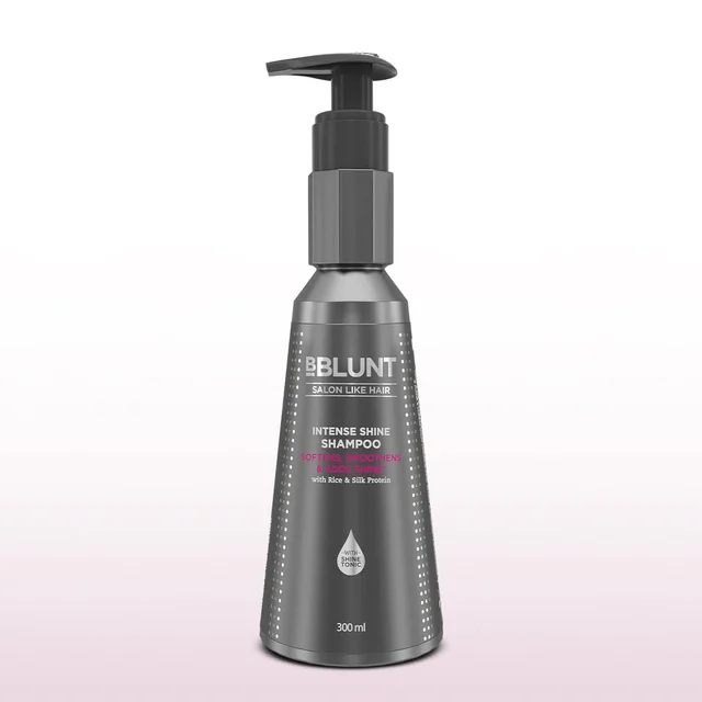 Bblunt Intese Shine Shampoo, 300ml | Reduces Hair Fall by 93% |Adds Gloss & Smoothness | Nourishing Formula with Coconut & Jojoba Oil | Paraben & SLS Free