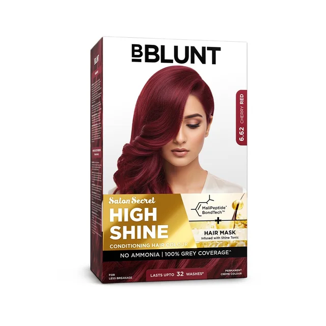Bblunt BBLUNT Salon Secret High Shine Conditioning Hair Colour Cherry Red 6.62 | With MaliPeptide BondTech | No Ammonia, Long Lasting, 100% Grey Coverage | Salon-Like Shine at Home