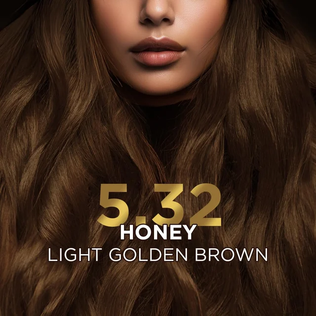 Bblunt BBLUNT Salon Secret High Shine Conditioning Hair Colour Honey Light Golden Brown 5.32 | With MaliPeptide BondTech | No Ammonia, 100% Grey Coverage, Long Lasting | Salon-Like Shine at Home
