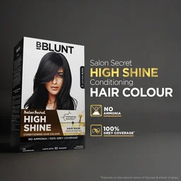 Bblunt BBLUNT Salon Secret High Shine Conditioning Hair Colour Natural Black 1 | With MaliPeptide BondTech | No Ammonia, 100% Grey Coverage, Long Lasting Colour | Salon Shine at Home