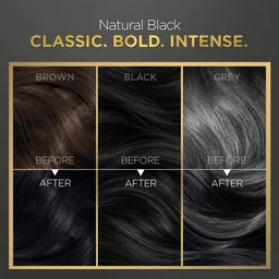Bblunt BBLUNT Salon Secret High Shine Conditioning Hair Colour Natural Black 1 | With MaliPeptide BondTech | No Ammonia, 100% Grey Coverage, Long Lasting Colour | Salon Shine at Home