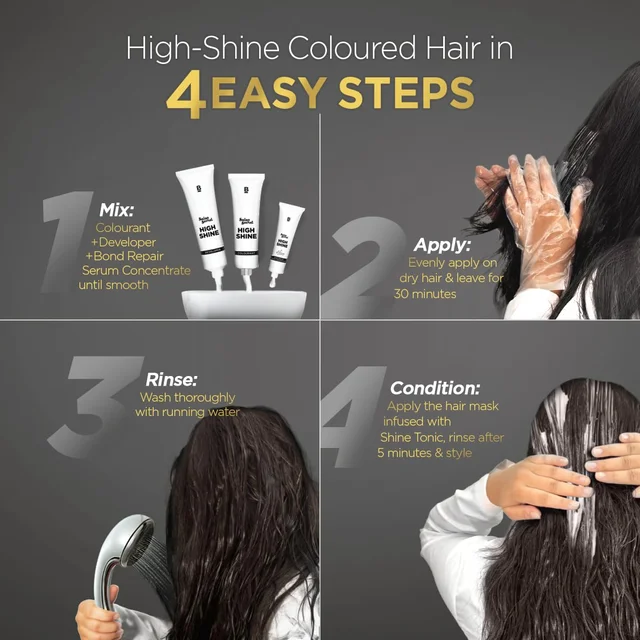 Bblunt BBLUNT Salon Secret High Shine Conditioning Hair Colour Natural Black 1 | With MaliPeptide BondTech | No Ammonia, 100% Grey Coverage, Long Lasting Colour | Salon Shine at Home
