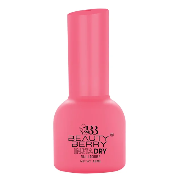 Beauty Berry Insta Dry Nail Lacquer Barbie Pink 19- 13ml | Quick-Dry & Long-Lasting | High Shine & Smooth Application | Playful Pink Shade for Glamorous Nails?