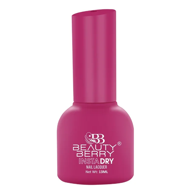 Beauty Berry Insta Dry Nail Lacquer Fuschia 11 - 13ml | Quick-Dry & Long-Lasting | High Shine & Smooth Application | Bold Fuchsia Shade for Vibrant Nails