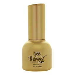 Beauty Berry Insta Dry Nail Lacquer Golden Crush 71 - 13ml | Quick-Dry & Long-Lasting | High Shine & Smooth Application | Vibrant gold shade adds a touch of luxury