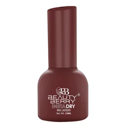 Beauty Berry Insta Dry Nail Lacquer Kiss of Death 55 - 13ml | Quick-Dry & Long-Lasting | High Shine & Smooth Application | Deep Burgundy Shade for Elegant Nails