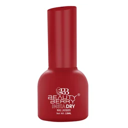 Beauty Berry Insta Dry Nail Lacquer Lady in Red 62 - 13ml | Quick-Dry & Long-Lasting | High Shine & Smooth Application | Classic Red Shade for Elegant Nails