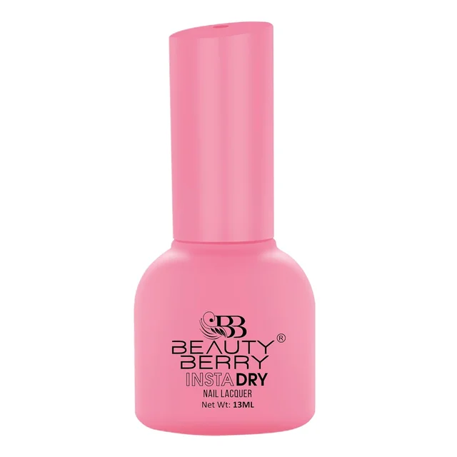 Beauty Berry Insta Dry Nail Lacquer Princess Pink 15 - 13ml | Quick-Dry & Long-Lasting | High Shine & Smooth Application | Soft Pink Shade for Elegant Nails