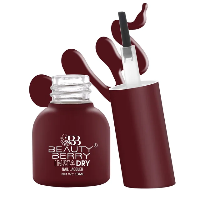 Beauty Berry Insta Dry Nail Lacquer Revenge 41 - 13ml | Quick-Dry & Long-Lasting | High Shine & Smooth Application | Bold Crimson Shade for Striking Nails