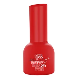 Beauty Berry Insta Dry Nail Lacquer Ruby 37 - 13ml | Quick-Dry & Long-Lasting | High Shine & Smooth Application | Classic Red Shade for Elegant Nails
