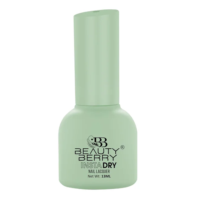 Beauty Berry Insta Dry Nail Lacquer Sega Green 12 - 13ml | Quick-Dry & Long-Lasting | High Shine & Smooth Application | Vibrant Green Shade for Bold Nails