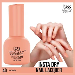 Beauty Berry Insta Dry Nail Lacquer Women 40 - 13ml | Quick-Dry & Long-Lasting | High Shine & Smooth Application | Elegant Mauve Shade for Sophisticated Nails?