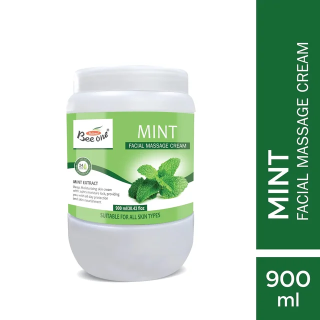 Bee One Mint Facial Massage Cream 900ml | Enriched with Mint Extracts for Deep Moisturizing & 24H Hydration | Soothes, Refreshes & Rejuvenates Skin | Paraben-Free & Vegan