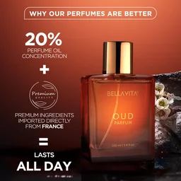 Bella Vita Oud Parfume Intense Unisex Perfume, 100 ml | Long Lasting Premium EDP Fragrance