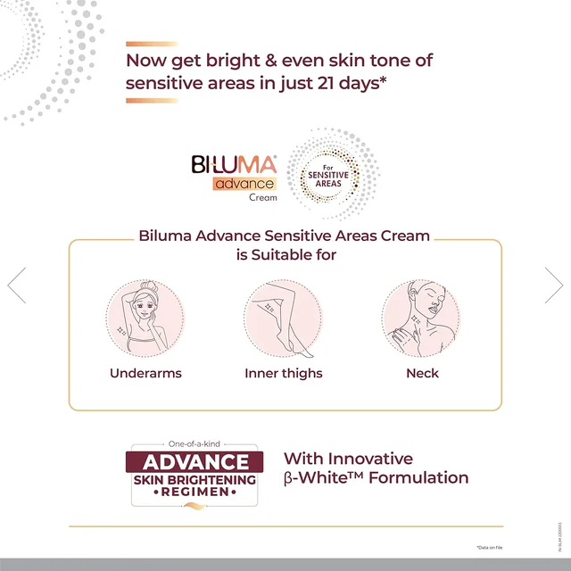 Galderma Biluma Advance Cream 25g | Brightens Sensitive Areas like Underarms & Thighs | Evens Skin Tone & Boosts Glow | Soothes Redness & Irritation | Safe for Delicate Skin
