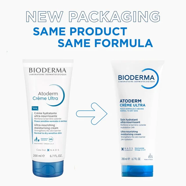 Bioderma Atoderm Cr�me Ultra-Nourishing Moisturizer 200ml | For Normal to Sensitive Dry Skin | Deep Hydration & Skin Barrier Repair | Face & Body Cream