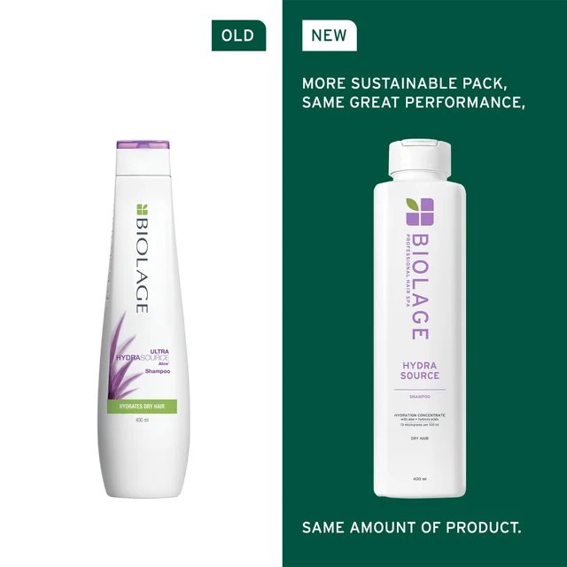 Biolage Hydra Source Shampoo 400ml | Shampoo for Dry & Dehydrated Hair | Hydrating & Moisturizing Formula | Soft & Nourished Hair