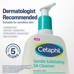 Cetaphil Gentle Exfoliating SA Cleanser 236ml | Foaming Gel Face Wash with Salicylic Acid, Mandelic Acid & Gluconolactone | Smooths Texture & Clears Pores