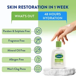 Cetaphil Hydrated Skin Twin Pack: Cleanser 60ml + Moisturising Lotion 60ml | For Dry to Normal, Sensitive Skin | Gentle, Non-Irritating Daily Skincare